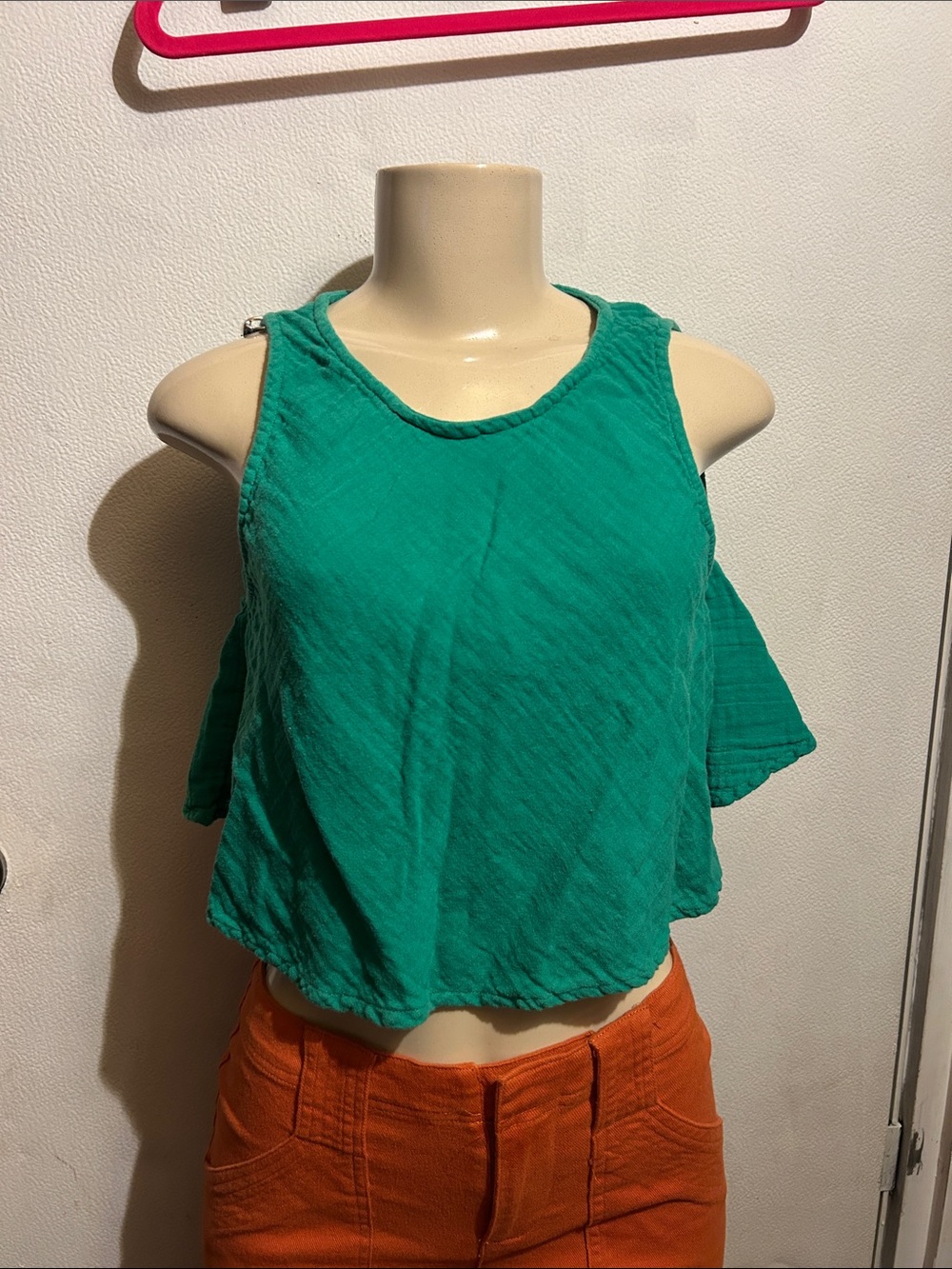 Elan Emerald Green Cropped Tank Top